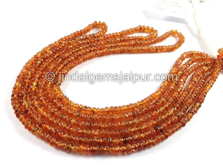 Mandarin Garnet Smooth Roundelle Shape Beads Mandarin Garnet Smooth Roundelle Shape Beads