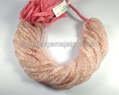 Morganite Faceted Tyre Shape Beads