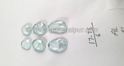 Milky Aquamarine Rose Cut Slices Milky Aquamarine Rose Cut Slices