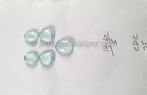 Milky Aquamarine Rose Cut Slices Milky Aquamarine Rose Cut Slices
