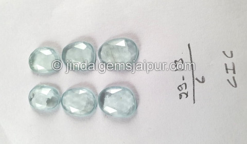 Milky Aquamarine Rose Cut Slices