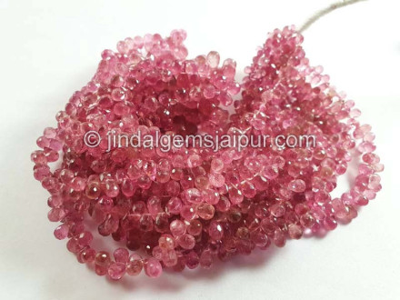 Pink Tourmaline Faceted Drops Shape Beads Pink Tourmaline Faceted Drops Shape Beads