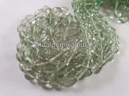 Green Amethyst Concave Cut Drops Beads Green Amethyst Concave Cut Drops Beads