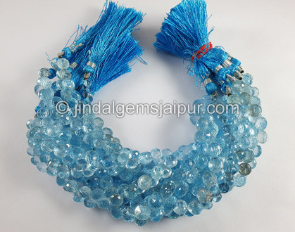 Sky Blue Topaz Faceted Onion Shape Beads