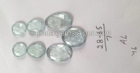 Milky Aquamarine Rose Cut Slices Milky Aquamarine Rose Cut Slices
