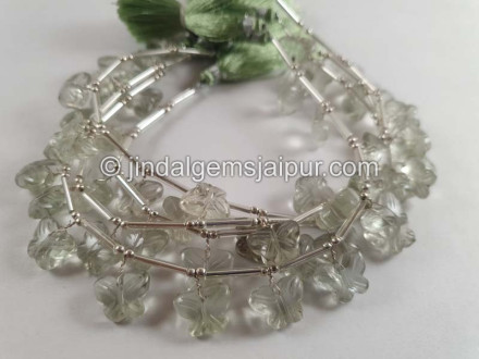 Green Amethyst Faceted Butterfly Beads