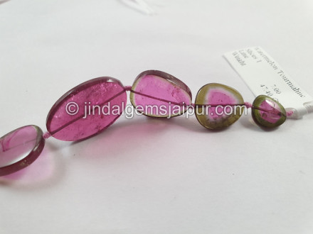 Watermelon Tourmaline Smooth Slices Beads Watermelon Tourmaline Smooth Slices Beads