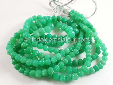 Chrysoprase Carved Pumpkin Balls Beads Chrysoprase Carved Pumpkin Balls Beads