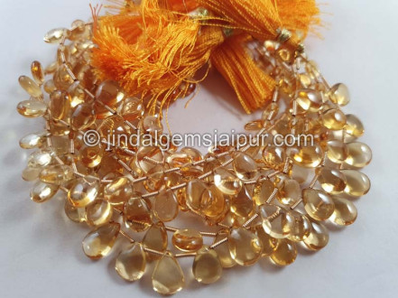 Citrine Far Smooth Pear Beads