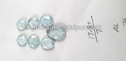 Milky Aquamarine Rose Cut Slices Milky Aquamarine Rose Cut Slices
