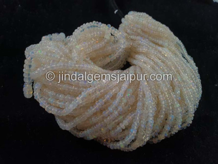 White Ethiopian Opal Smooth Roundelle Beads White Ethiopian Opal Smooth Roundelle Beads