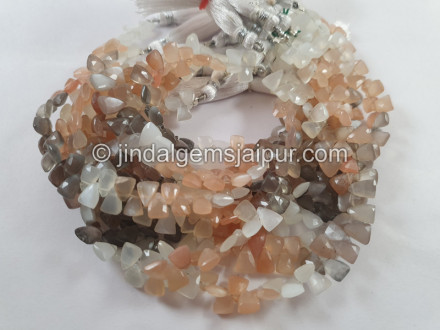 Multi Moonstone Faceted Pyramid Beads Multi Moonstone Faceted Pyramid Beads