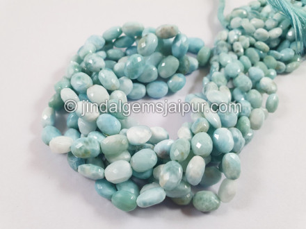 Larimar Faceted Oval Beads