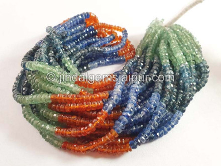 Multi Kyanite Faceted Roundelle Shape Beads Multi Kyanite Faceted Roundelle Shape Beads