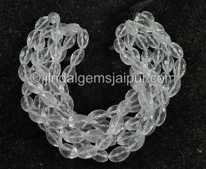 Crystal Quartz Faceted Barrel Shape Small Beads