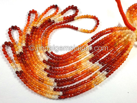 Fire Opal Faceted Round Balls Shape Small Beads