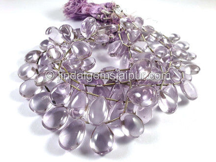 Pink Amethyst Smooth Pear Shape Small Beads Pink Amethyst Smooth Pear Shape Small Beads