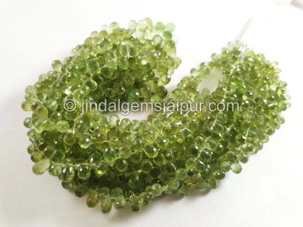 Deep Basil Green Tourmaline Faceted Drops Shape Beads Deep Basil Green Tourmaline Faceted Drops Shape Beads