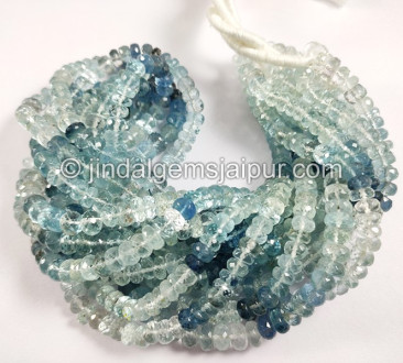 Santa Maria Aquamarine Shaded Faceted Roundelle Shape Beads Santa Maria Aquamarine Shaded Faceted Roundelle Shape Beads