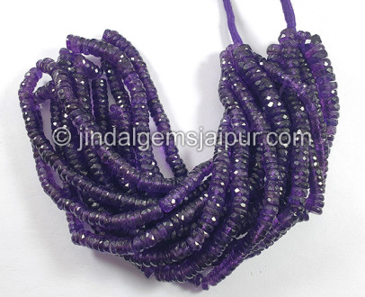 Amethyst Faceted Tyre Shape Beads