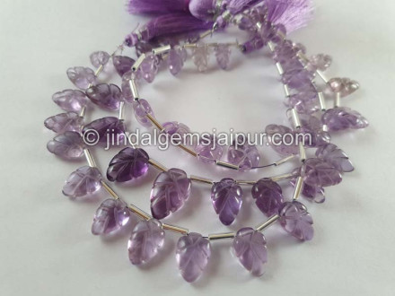 Amethyst Carved Leaf Beads