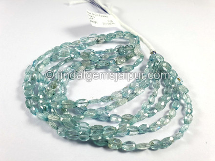Blue Zircon Faceted Oval Shape Beads Blue Zircon Faceted Oval Shape Beads