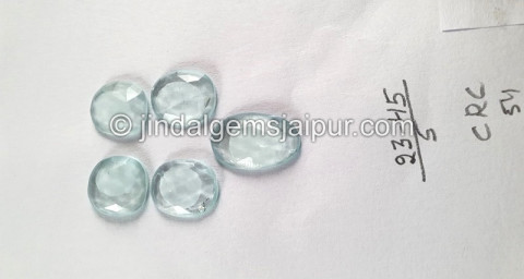 Milky Aquamarine Rose Cut Slices