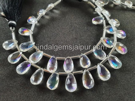 Rainbow Doublet Faceted Pear Beads Rainbow Doublet Faceted Pear Beads