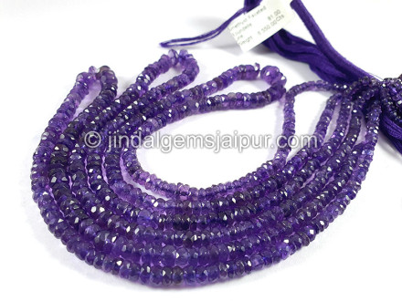 Amethyst Faceted Roundelle Shape Beads Amethyst Faceted Roundelle Shape Beads