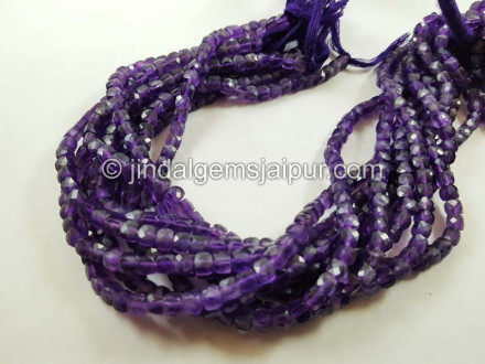 African amethyst micro cut cube beads