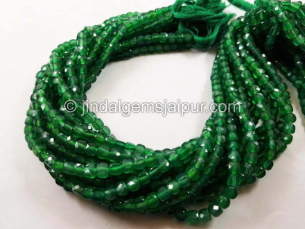 Green onyx micro cut cube beads
