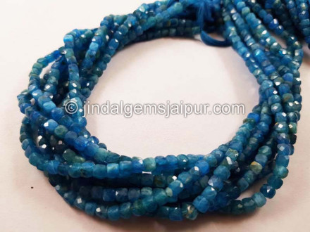 Neon Apatite micro cut cube beads