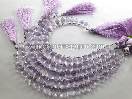 Pink Amethyst Faceted Dew Drops Shape Beads