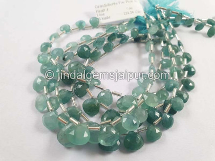 Grandidierite Faceted Heart Beads
