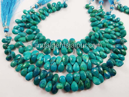 Blue Chrysocolla Faceted Pear Beads