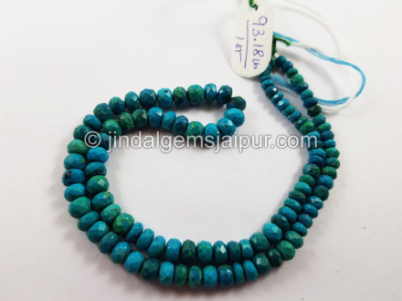 Deep Blue Chrysocolla Faceted Roundelle Beads