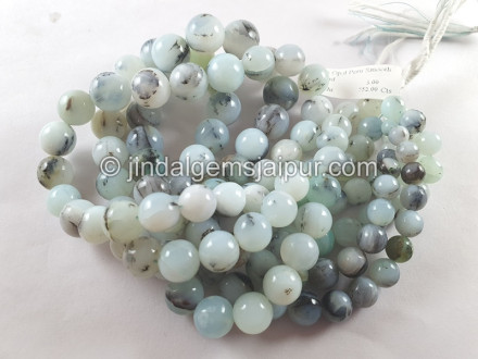 Peruvian Blue Opal Smooth Round Ball Beads Peruvian Blue Opal Smooth Round Ball Beads