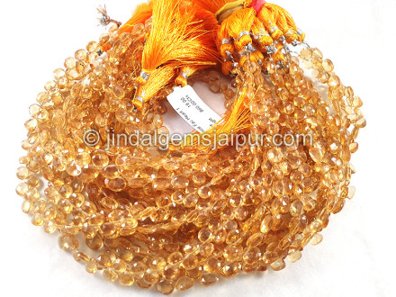 Citrine Faceted Heart Shape Beads