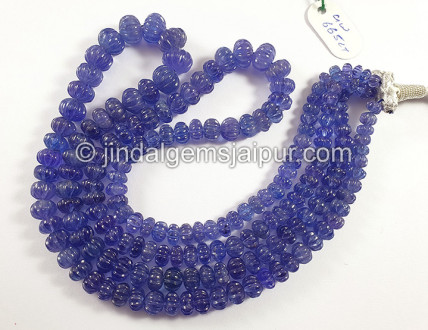 Tanzanite Carved Pumpkin Shape Beads Tanzanite Carved Pumpkin Shape Beads