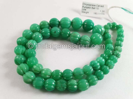 Chrysoprase Carved Pumpkin Balls Beads Chrysoprase Carved Pumpkin Balls Beads