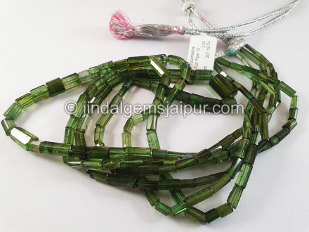 Green Tourmaline Step Cut Pipe Shape Beads Green Tourmaline Step Cut Pipe Shape Beads