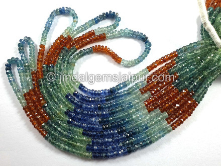 Multi Kyanite Faceted Roundelle Shape Beads