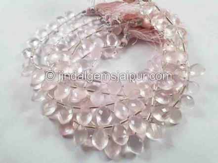 Rose Quartz Faceted Dolphin Pear Beads Rose Quartz Faceted Dolphin Pear Beads