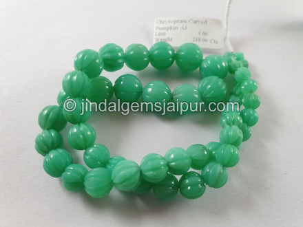 Chrysoprase Carved Pumpkin Beads