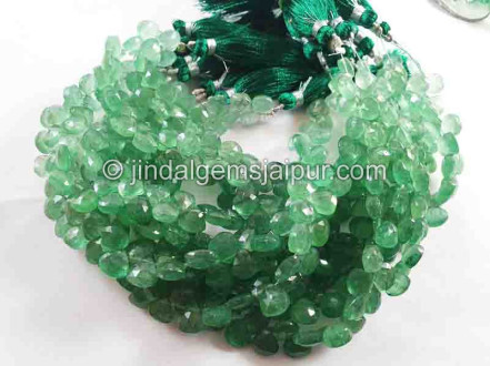 Green Strawberry Quartz Faceted Heart Beads Green Strawberry Quartz Faceted Heart Beads