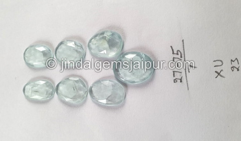 Milky Aquamarine Rose Cut Slices Milky Aquamarine Rose Cut Slices
