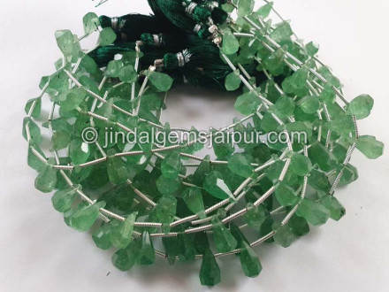 Green Strawberry Fancy Cut Drops Beads Green Strawberry Fancy Cut Drops Beads