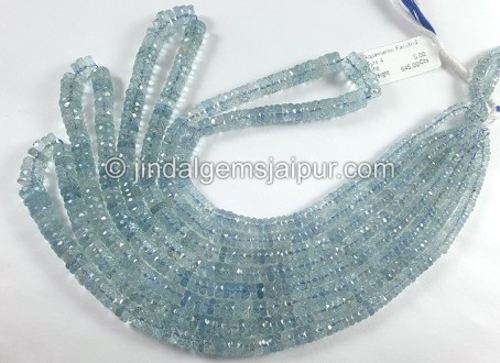 Aquamarine Faceted Tyre Shape Beads
