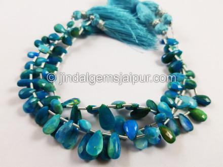 Natural Blue Opalina Faceted Pear Beads Natural Blue Opalina Faceted Pear Beads
