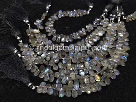Labradorite Faceted Pear Beads